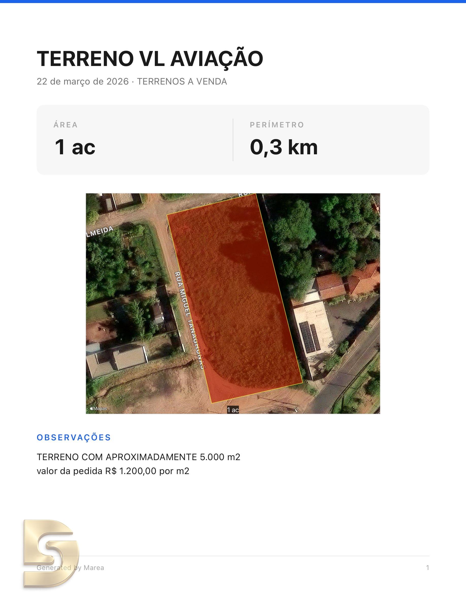Terreno Vila Aviacao de 5000 m2